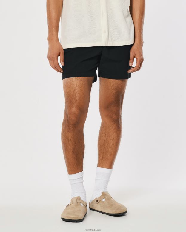 Bottoms Hollister Men Twill Jogger Shorts 5\\ 488201225 Black